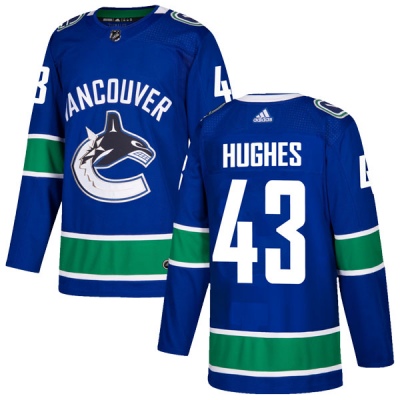 Men's Quinn Hughes Vancouver Canucks Adidas Home Jersey - Authentic Blue