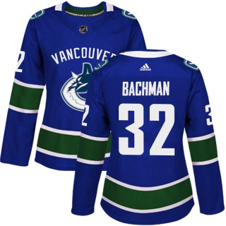 Women's Richard Bachman Vancouver Canucks Adidas Home Jersey - Authentic Blue