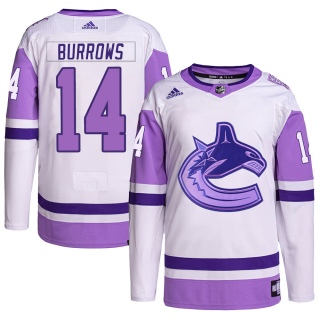 Youth Alex Burrows Vancouver Canucks Adidas Hockey Fights Cancer Primegreen Jersey - Authentic White/Purple