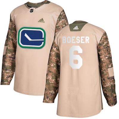 Youth Brock Boeser Vancouver Canucks Adidas Veterans Day Practice Jersey - Authentic Camo