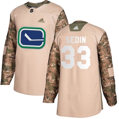 Youth Henrik Sedin Vancouver Canucks Adidas Veterans Day Practice Jersey - Authentic Camo