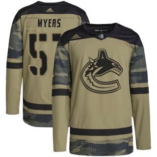 Youth Tyler Myers Vancouver Canucks Adidas Military Appreciation Practice Jersey - Authentic Camo
