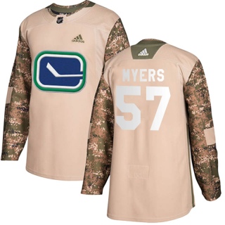 Youth Tyler Myers Vancouver Canucks Adidas Veterans Day Practice Jersey - Authentic Camo
